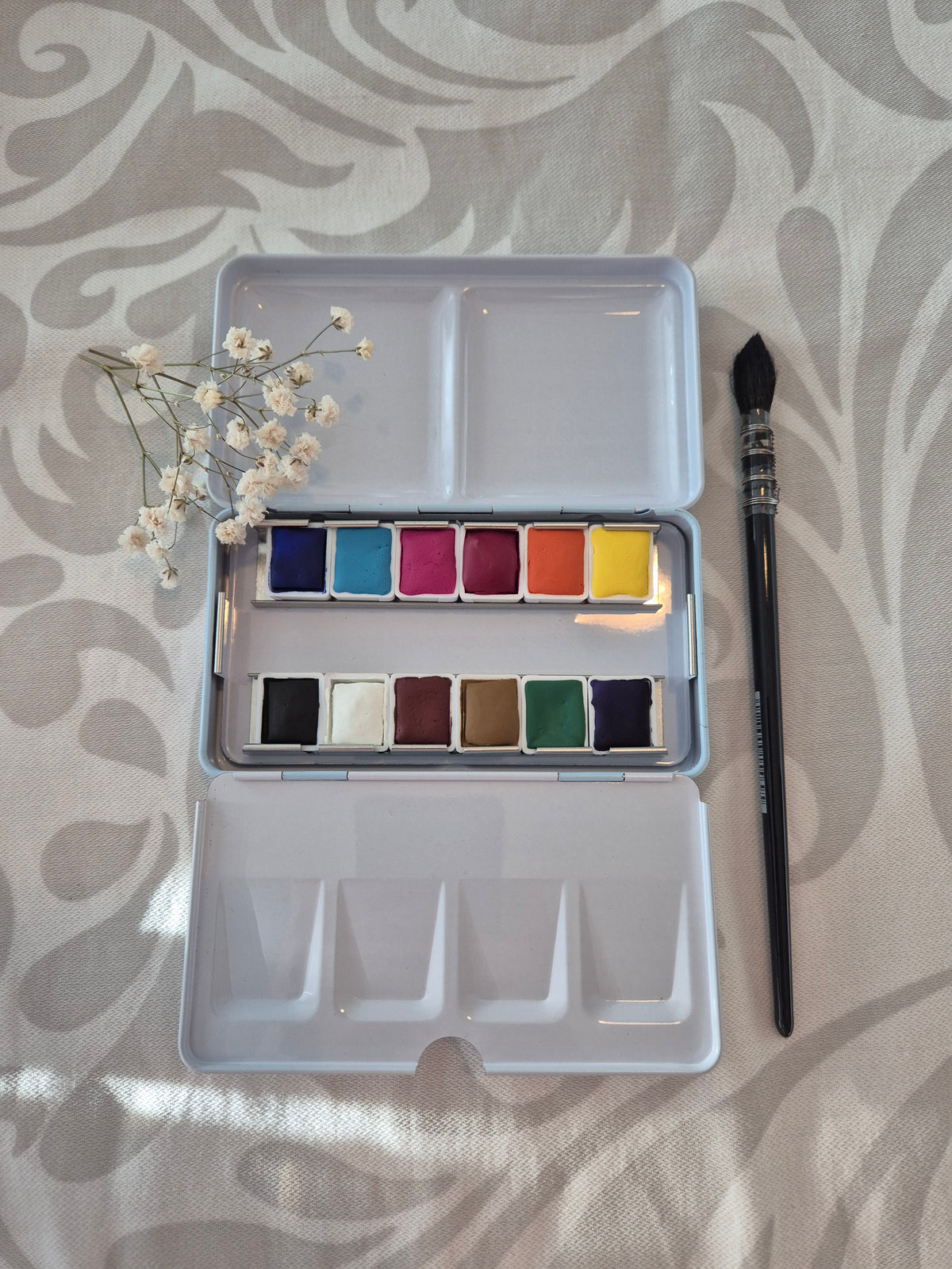 Compose ta palette d’aquarelle – Palette personnalisée (10 demi-godets)