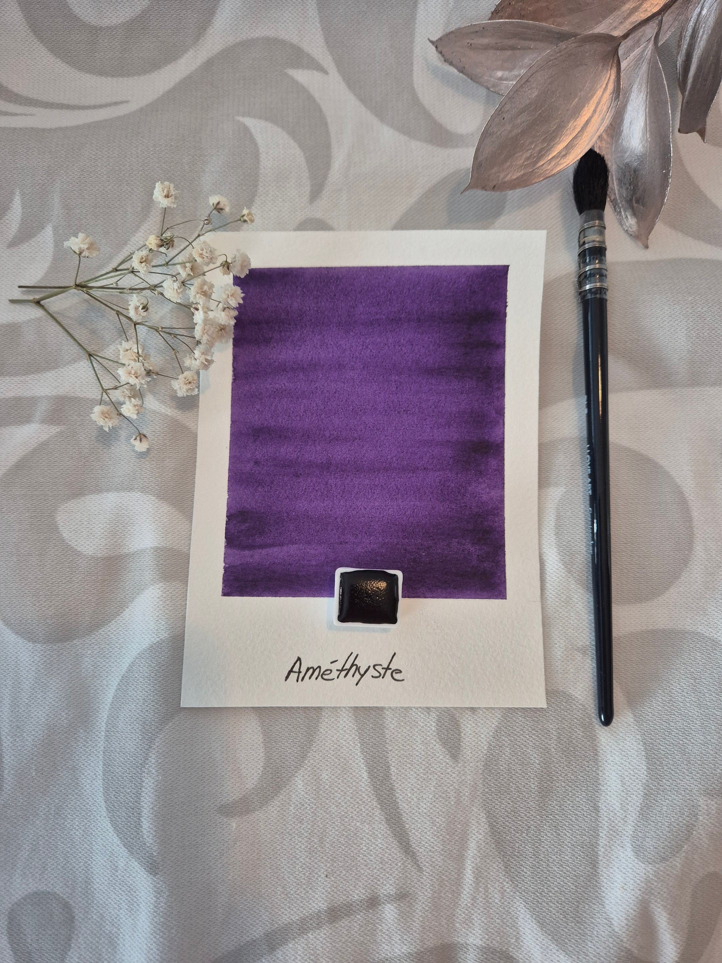 Améthyste – Aquarelle extra fine artisanale et végane (demi godet)