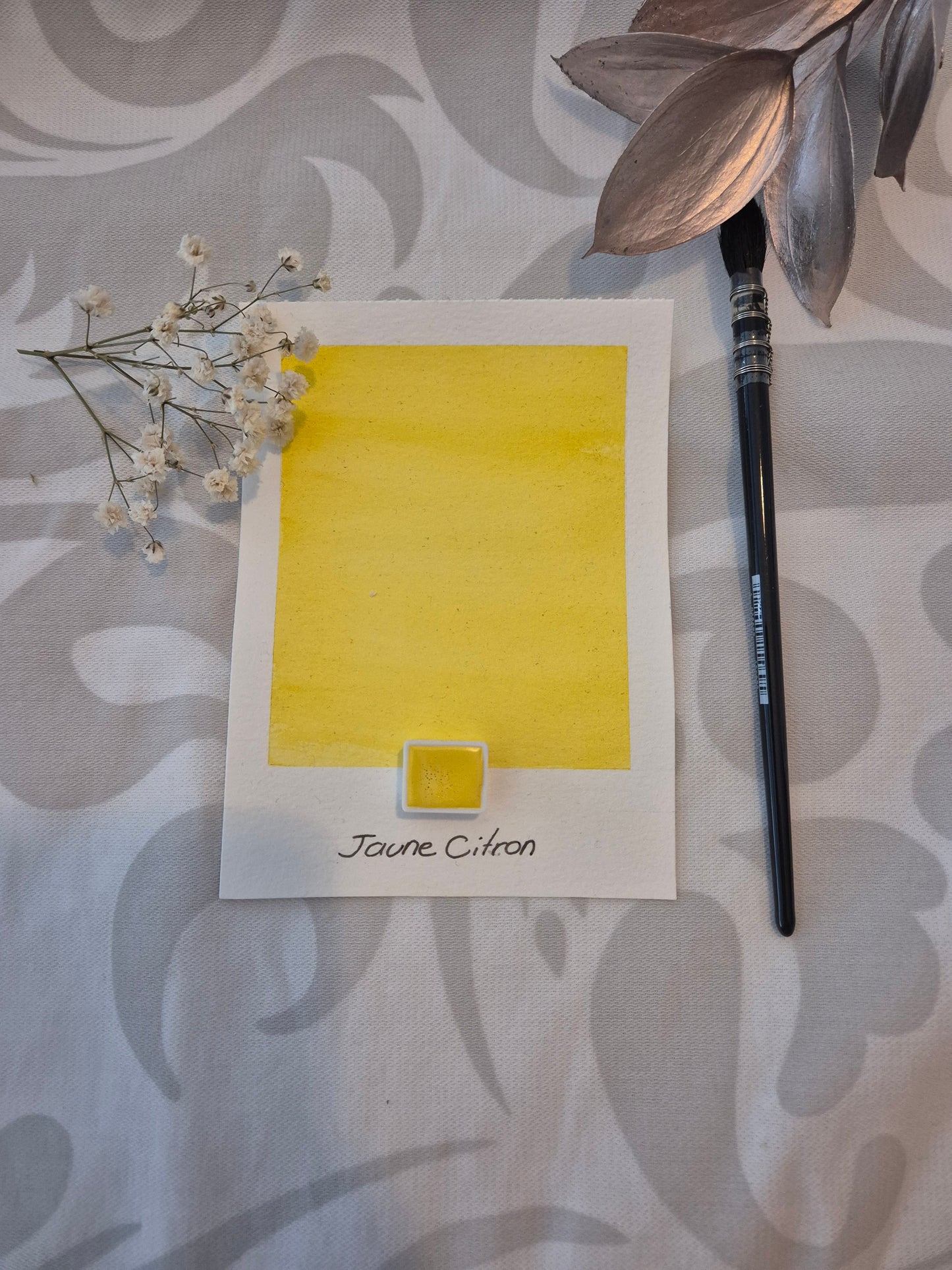Jaune Citron - Aquarelle extra fine artisanale et végane (demi godet)