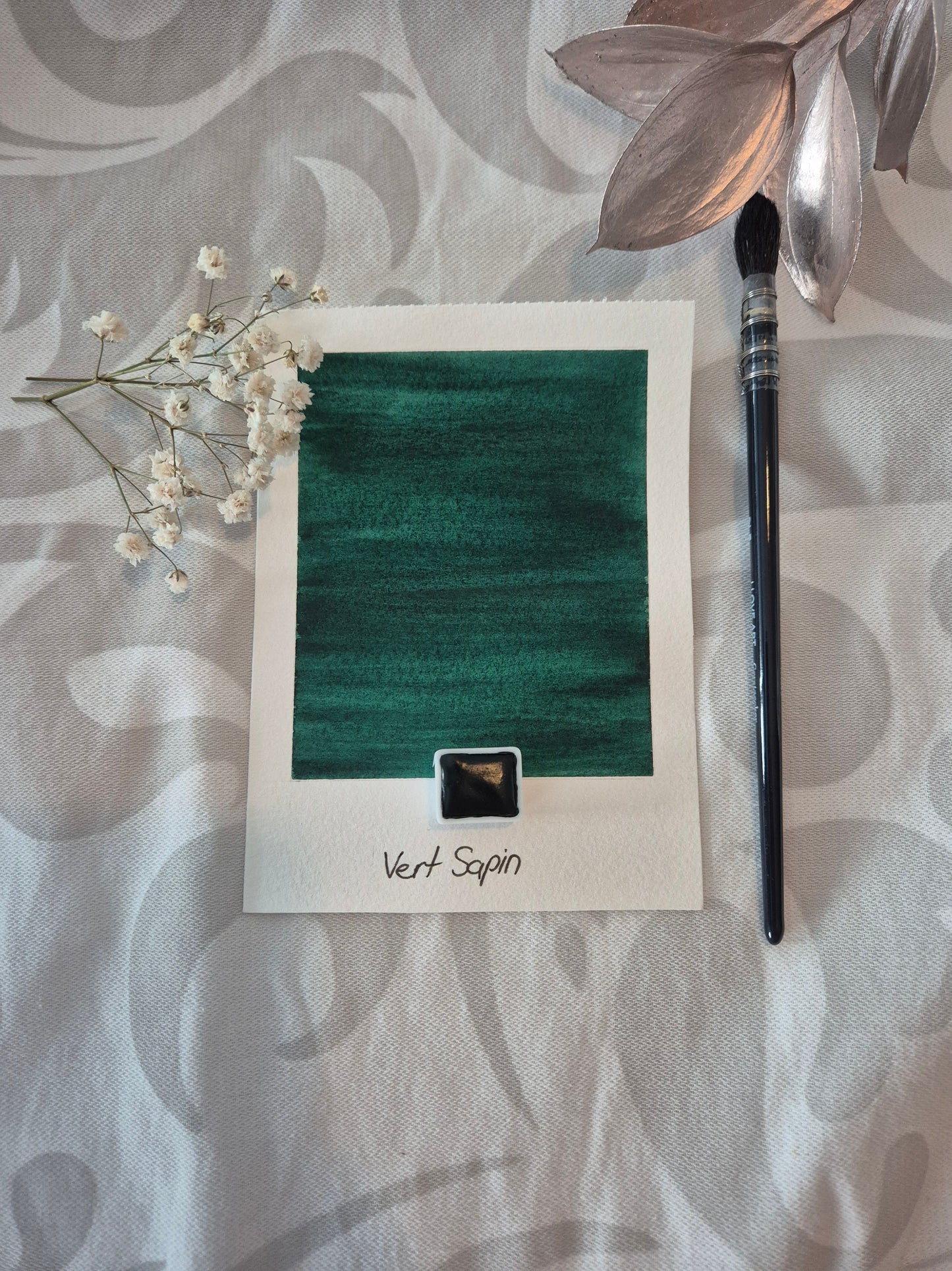 Vert Sapin – Aquarelle extra fine artisanale et végane (demi godet)