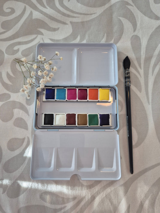 Compose ta palette d’aquarelle – Palette personnalisée (10 demi-godets)