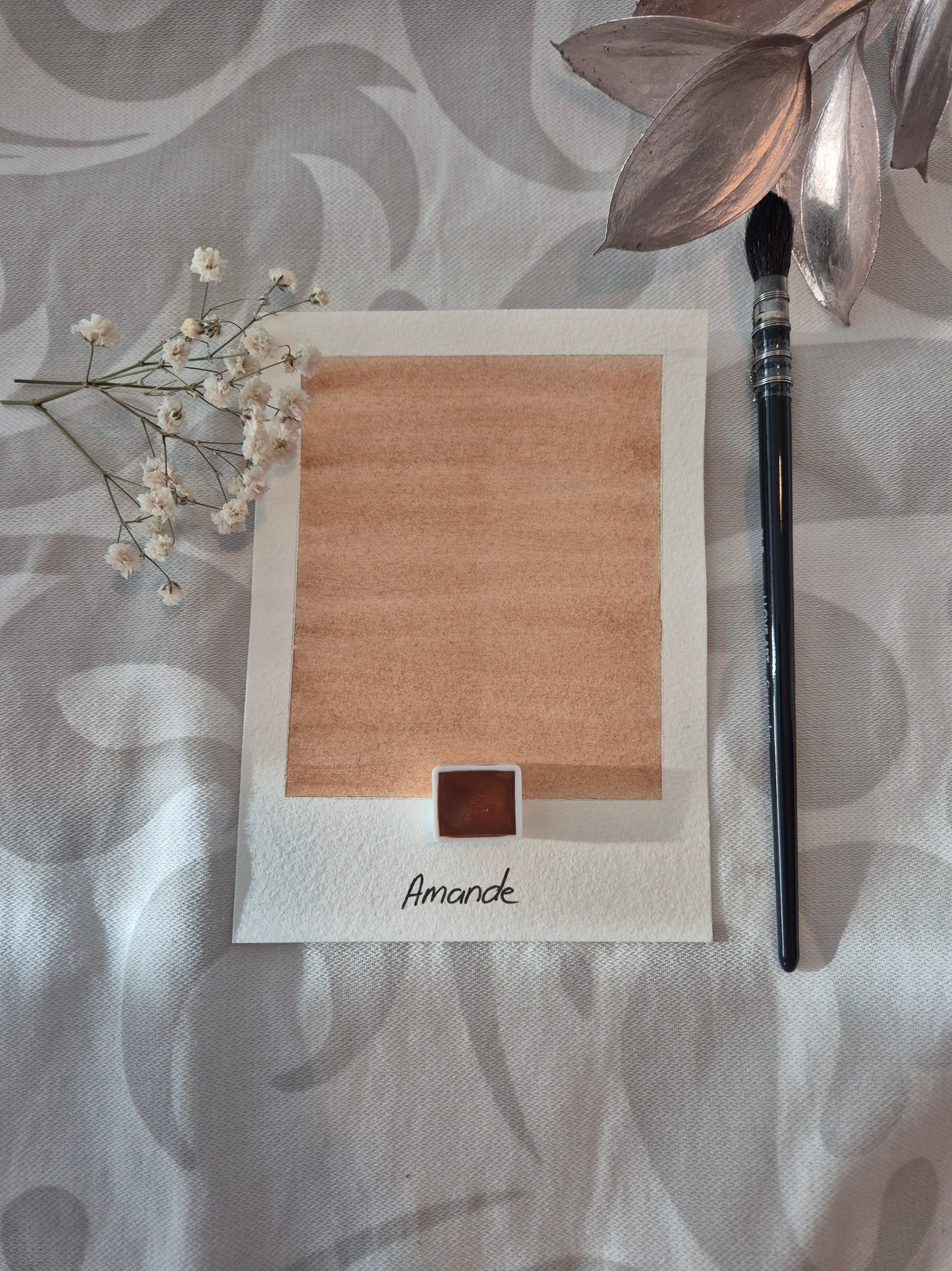 Amande  – Aquarelle extra fine artisanale et végane (demi godet)