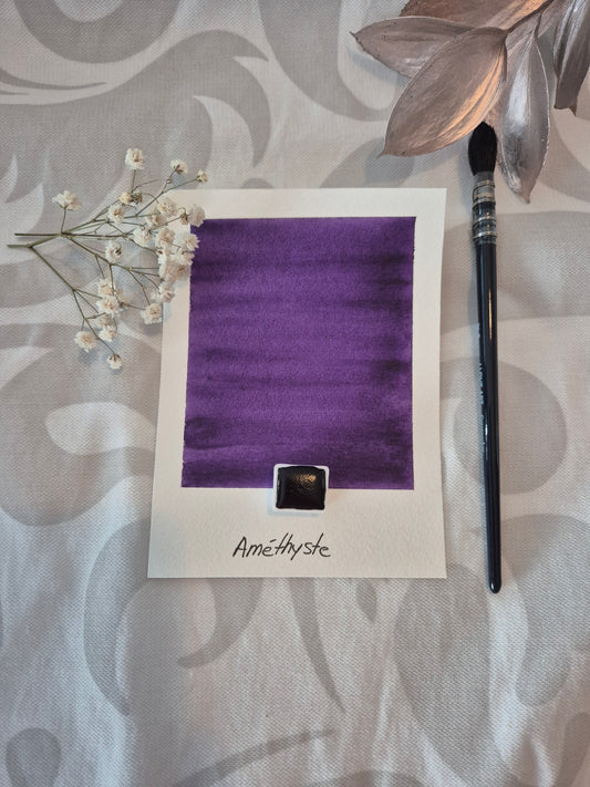 Améthyste – Aquarelle extra fine artisanale et végane (demi godet)