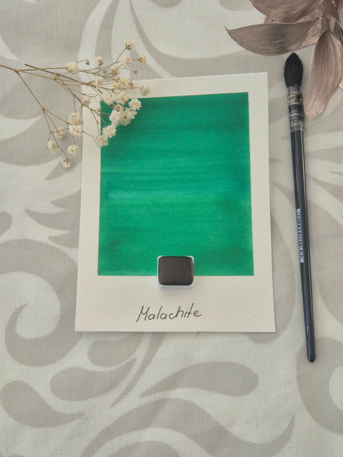 Malachite – Aquarelle extra fine artisanale et végane (demi godet)