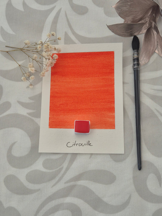 Citrouille – Aquarelle extra fine artisanale et végane (demi godet)