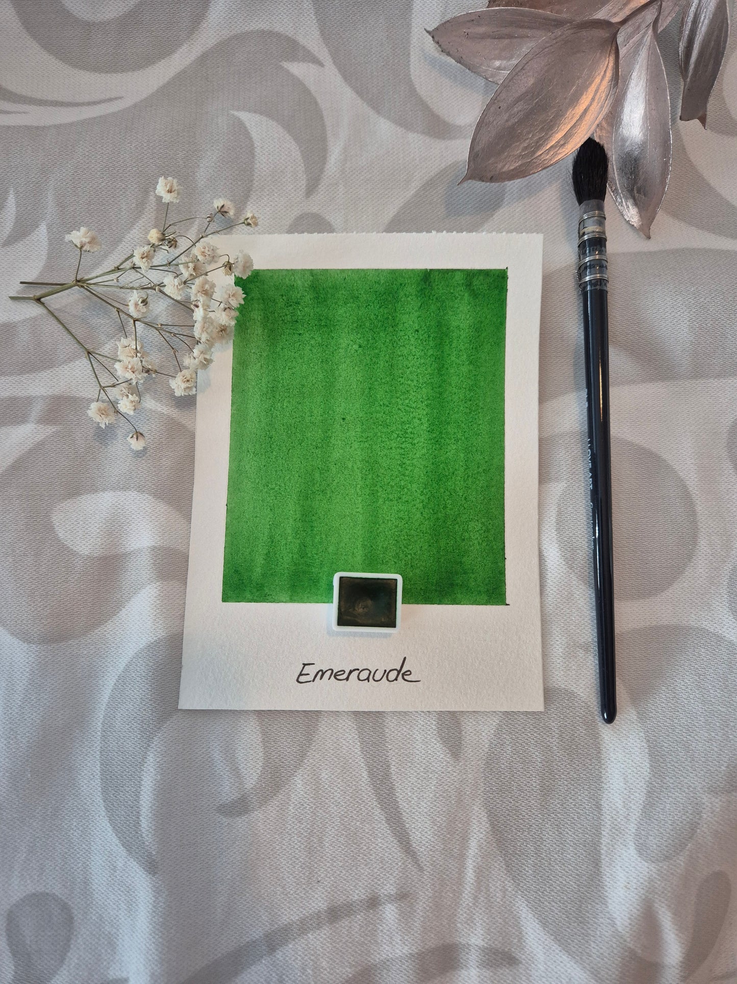 Émeraude – Aquarelle extra fine artisanale et végane (demi godet)