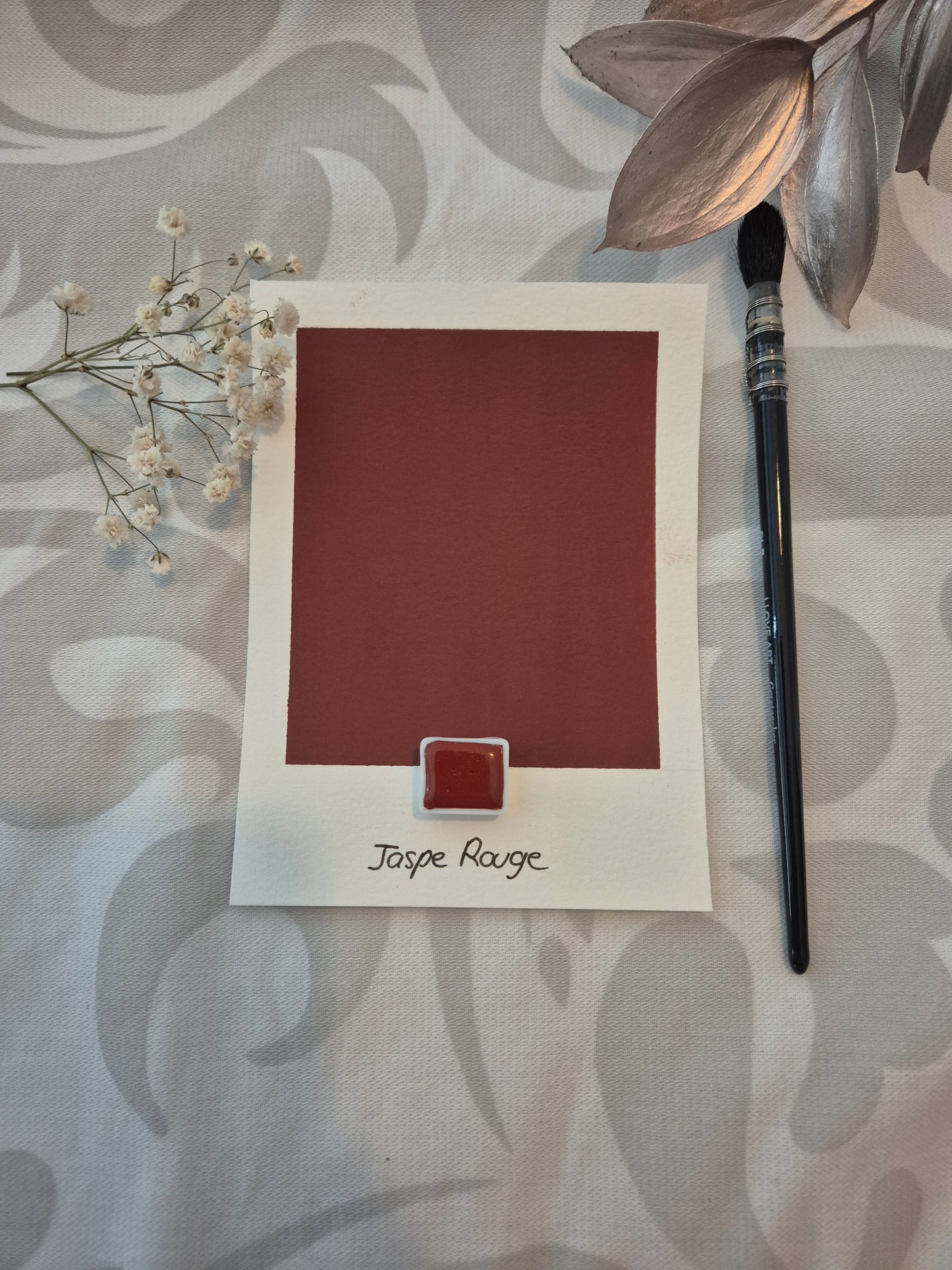 Jaspe Rouge – Aquarelle extra fine artisanale et végane (demi godet)