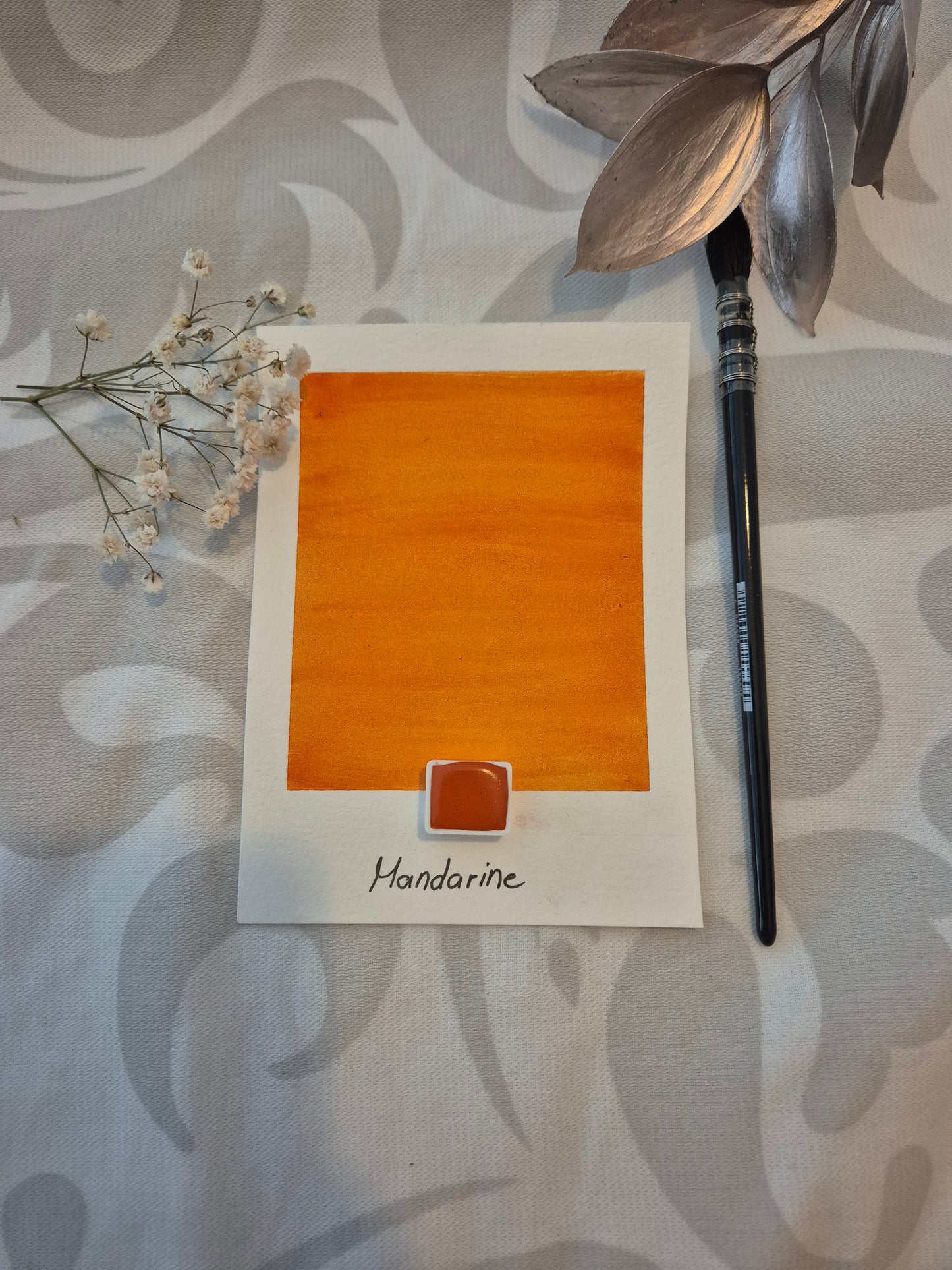 Mandarine – Aquarelle extra fine artisanale et végane (demi godet)