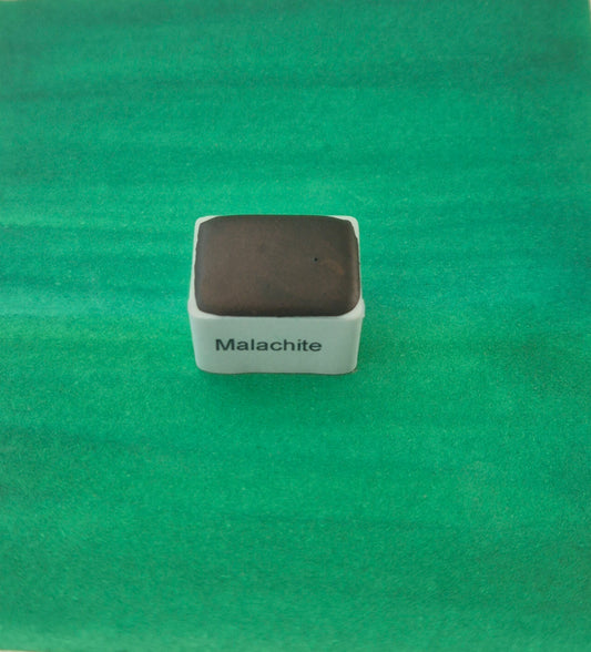 Malachite – Aquarelle extra fine artisanale et végane (demi godet)
