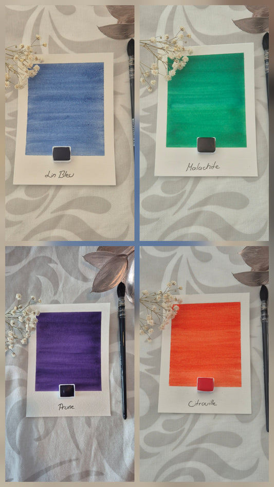 Pack Halloween – 4 demi-godets d’aquarelle artisanale véganes