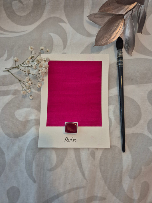 Rubis – Aquarelle extra fine artisanale et végane (demi godet)