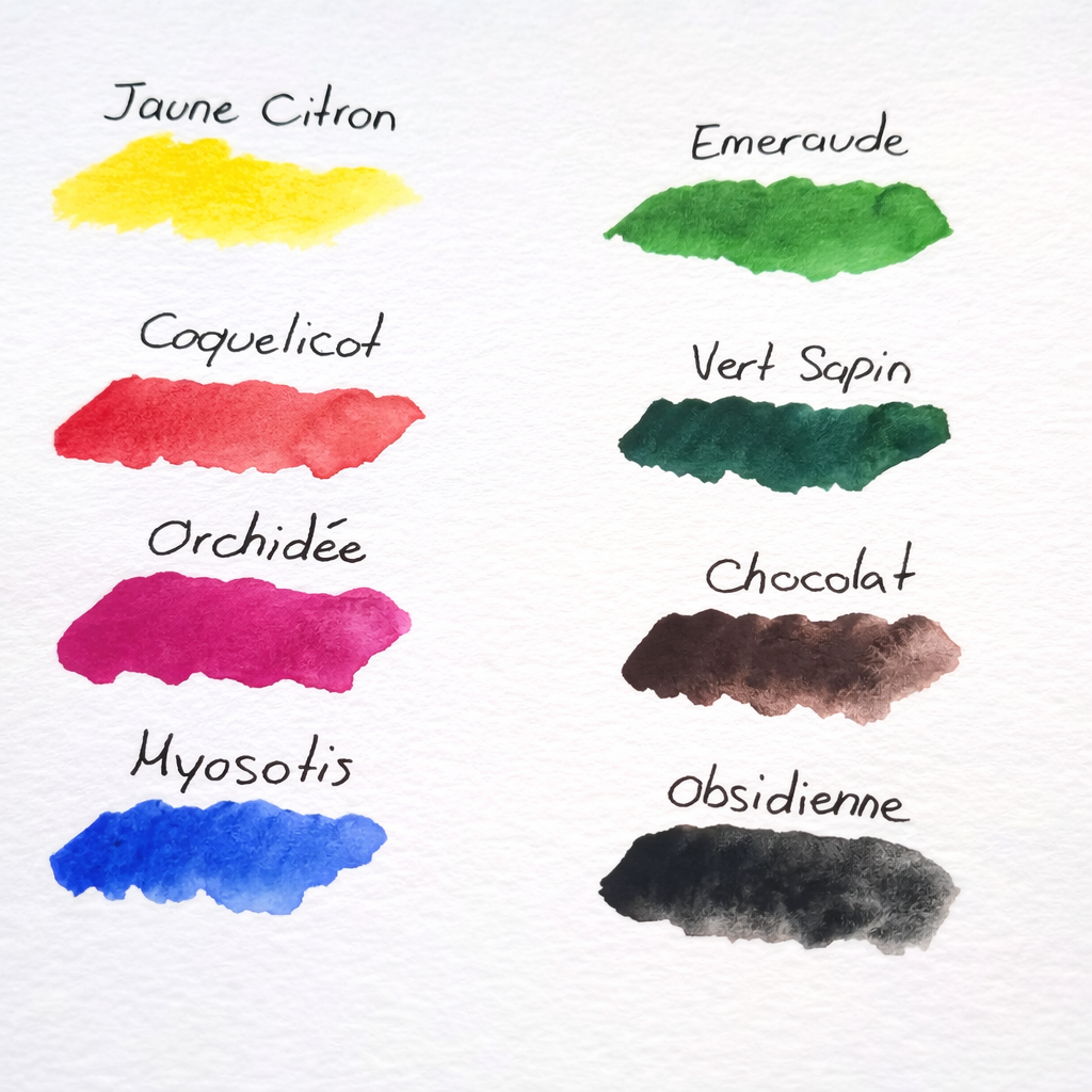 Palette d’aquarelle artisanale végane – Palette Essentielle (8 demi-godets)